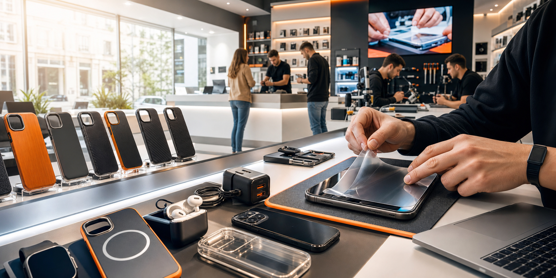 Publicite Phone Life boutique, reparation et hydrogel